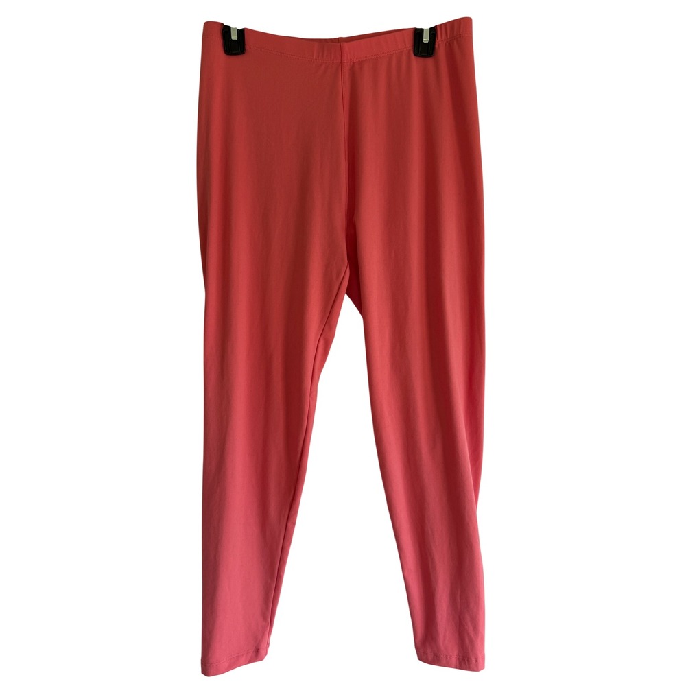 Zenana Women Plus 1X Coral Pink High Waisted Stretch Leggings MP-57023X